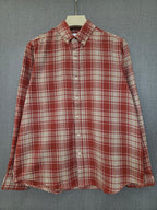 Checked Flannel Shirt - Rust Red