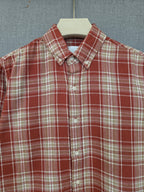 Checked Flannel Shirt - Rust Red