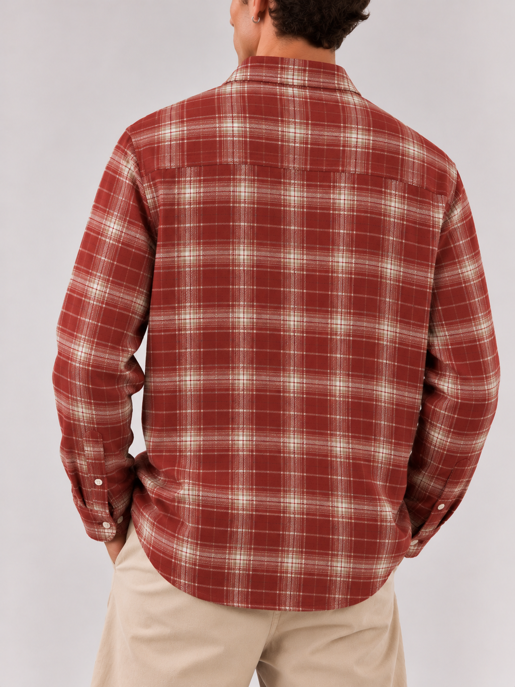 Checked Flannel Shirt - Rust Red