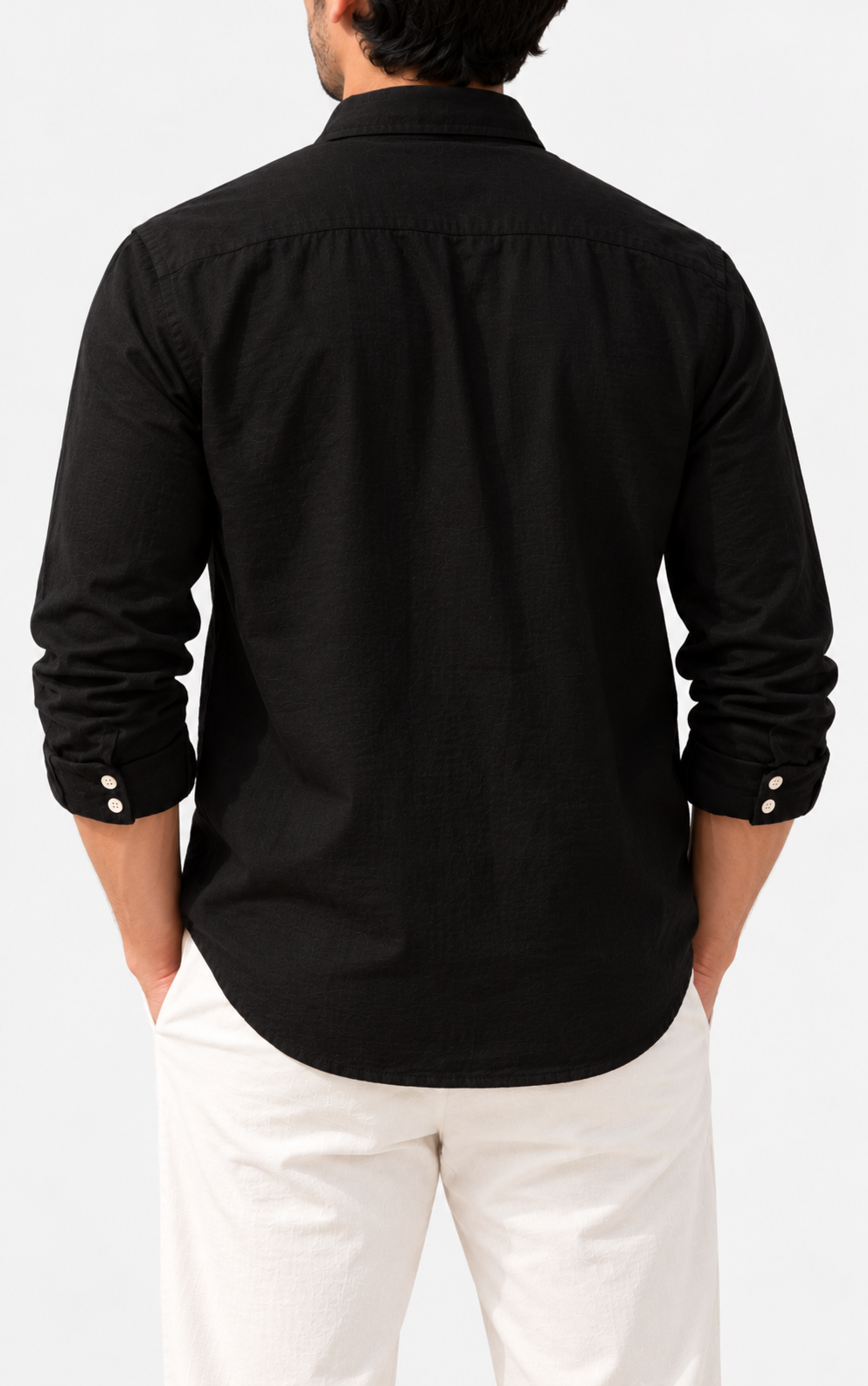 Daisy Embroidered Shirt - Black
