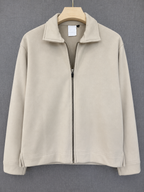 Suede Zip Jacket - Beige