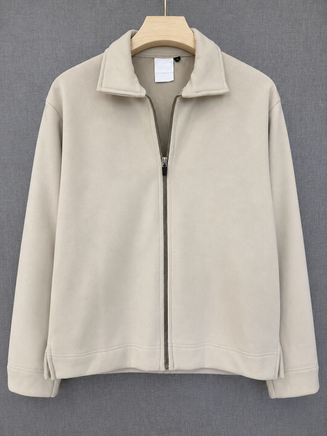 Suede Zip Jacket - Beige