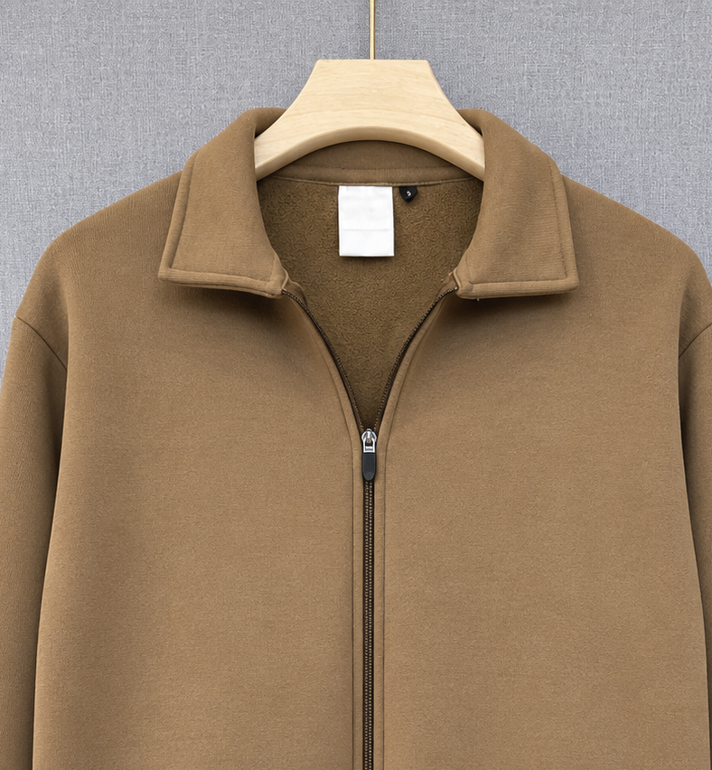 Suede Zip Jacket - Brown