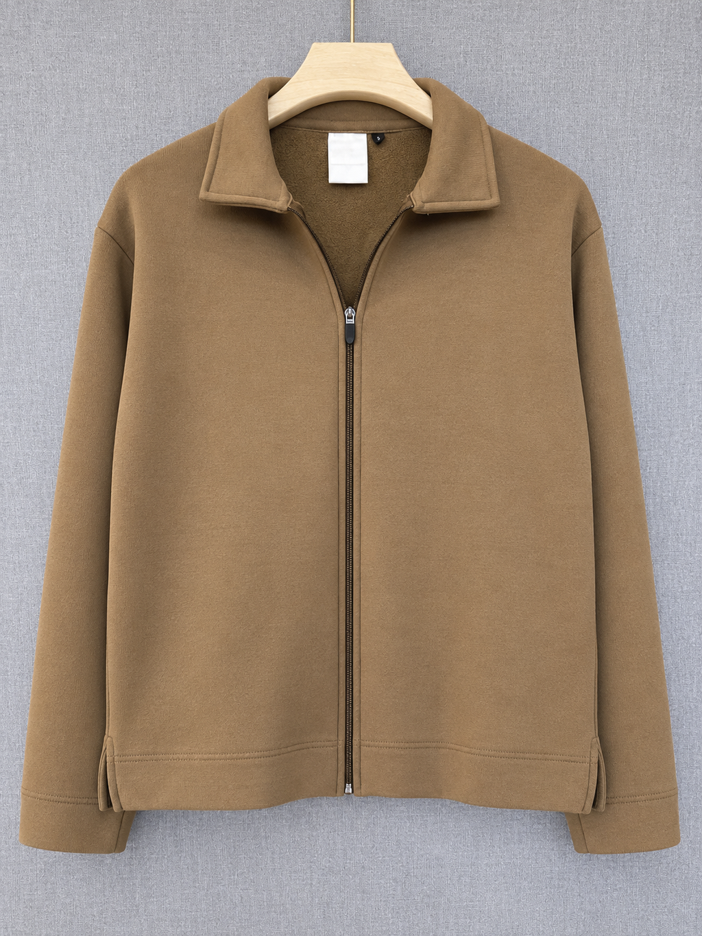 Suede Zip Jacket - Brown