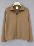 Suede Zip Jacket - Brown