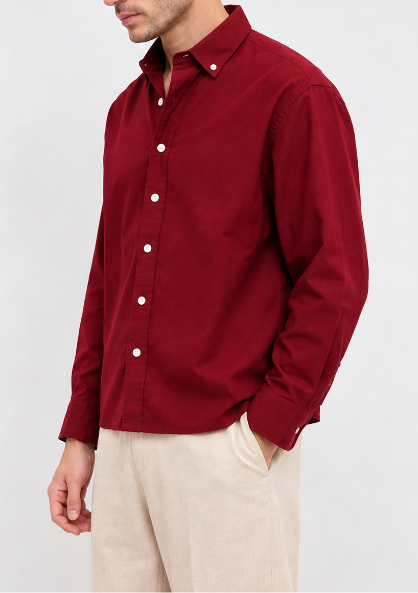 Heritage Oxford Shirt - Burgundy