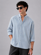 Premium Stripe Shirt - Royal Blue