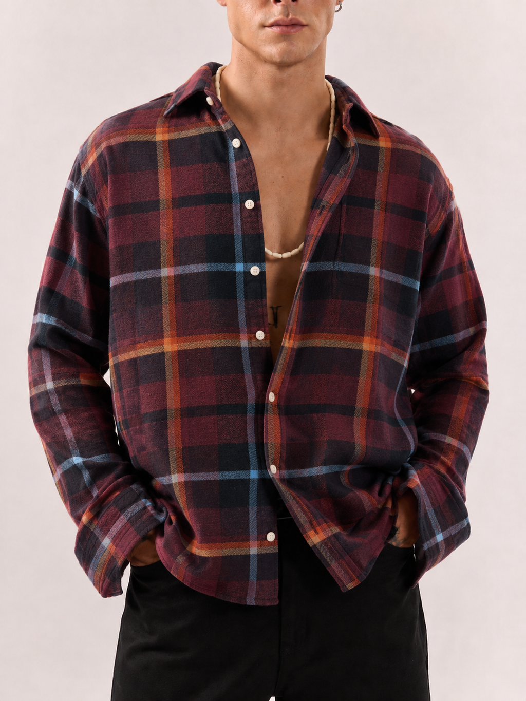 Core Flannel Shirt - Wine Check