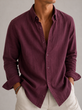Auraa Luxe Linen Shirt - Wine