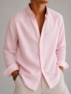 Auraa Luxe Linen Shirt - Blush Pink