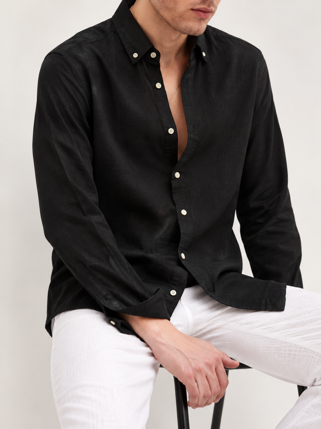 Linen Shirt - Black