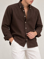 Linen Shirt - Dark Brown