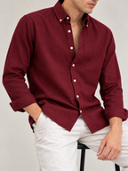 Linen Shirt - Burgundy