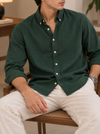Linen Shirt - Forest Green