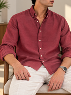 Linen Shirt - Rosewood