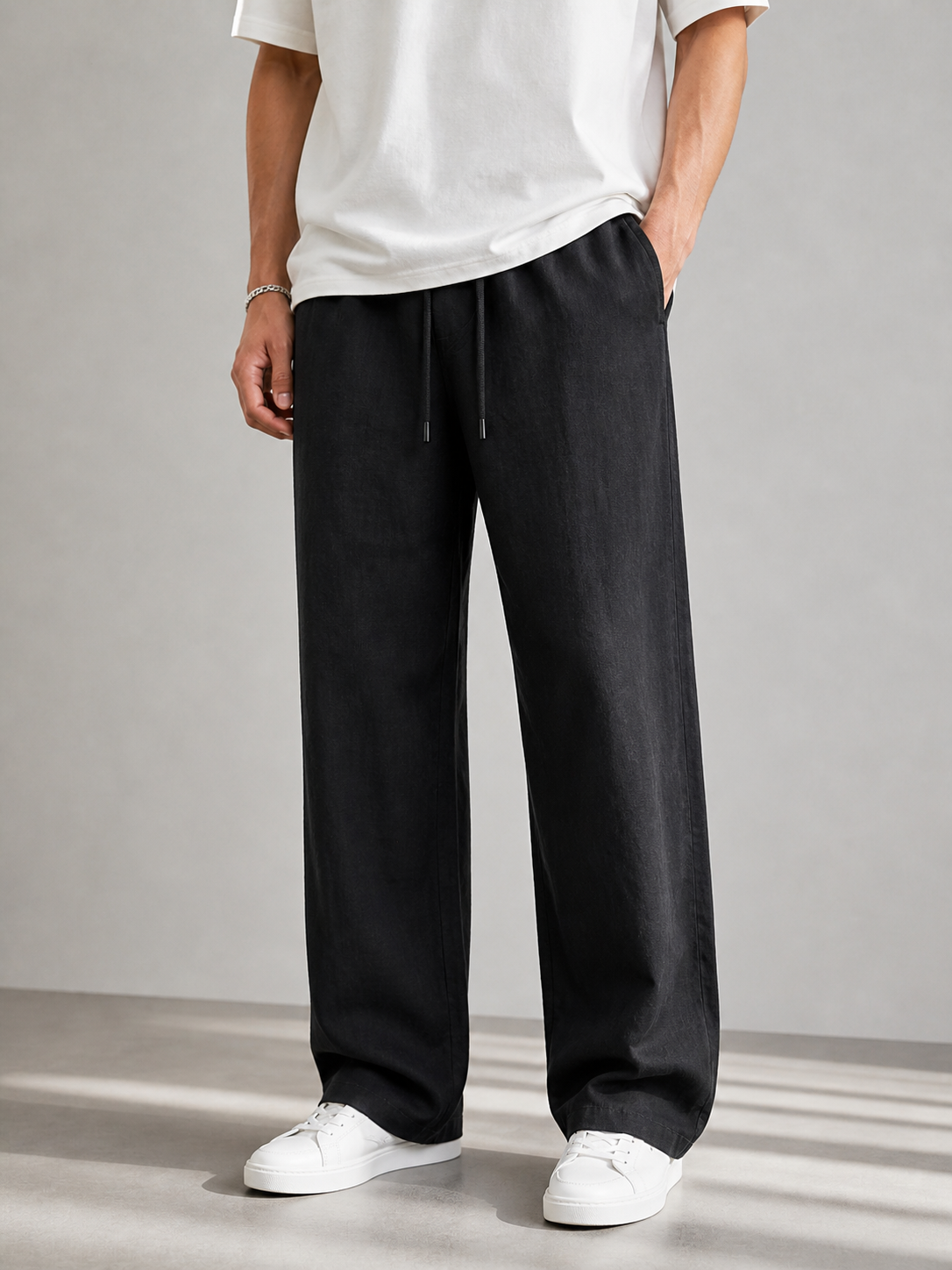 Black Loose Lenin Pant