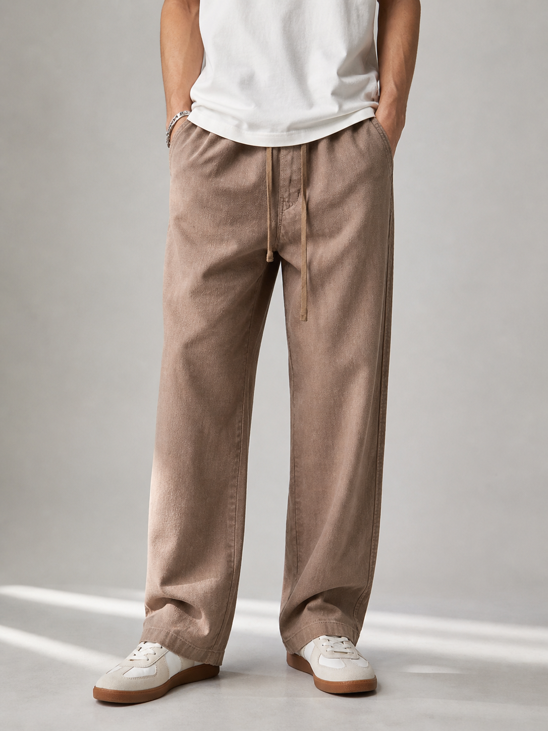 Brown Loose Lenin Pant