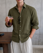 Auraa Linen Shirt – Vintage Olive