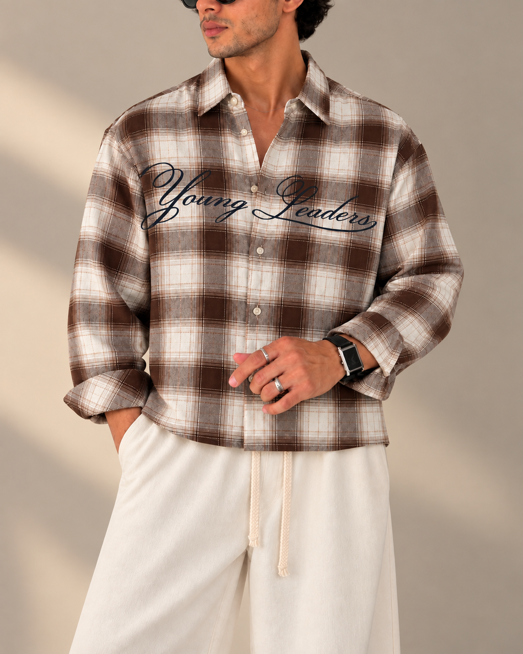 Young Leaders Flannel Shirt - Brown & Cream