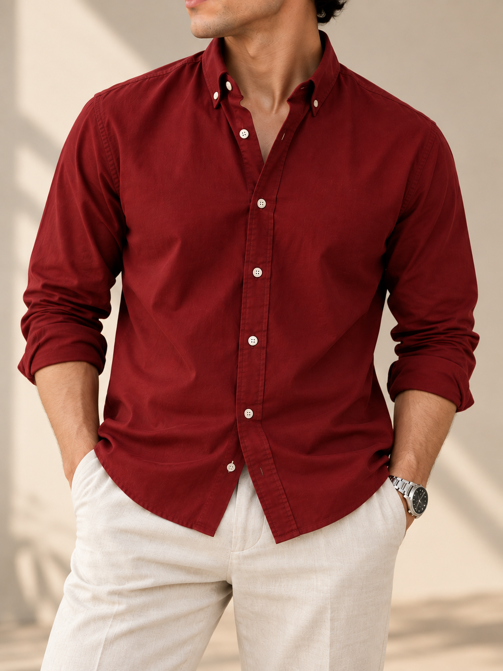 Heritage Oxford Shirt - Burgundy