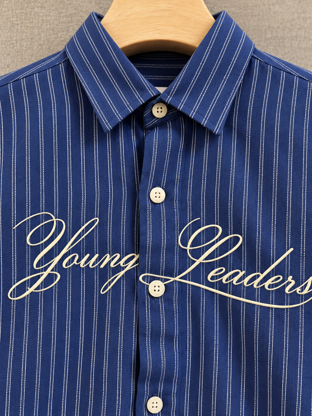 Signature Stripe Boxy Fit Shirt - Navy