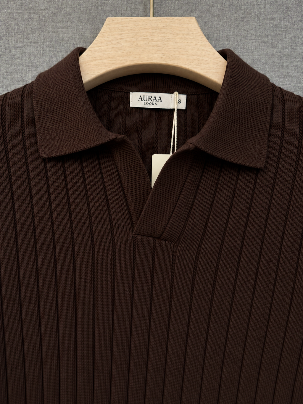 Ribbed Polo - Espresso Brown
