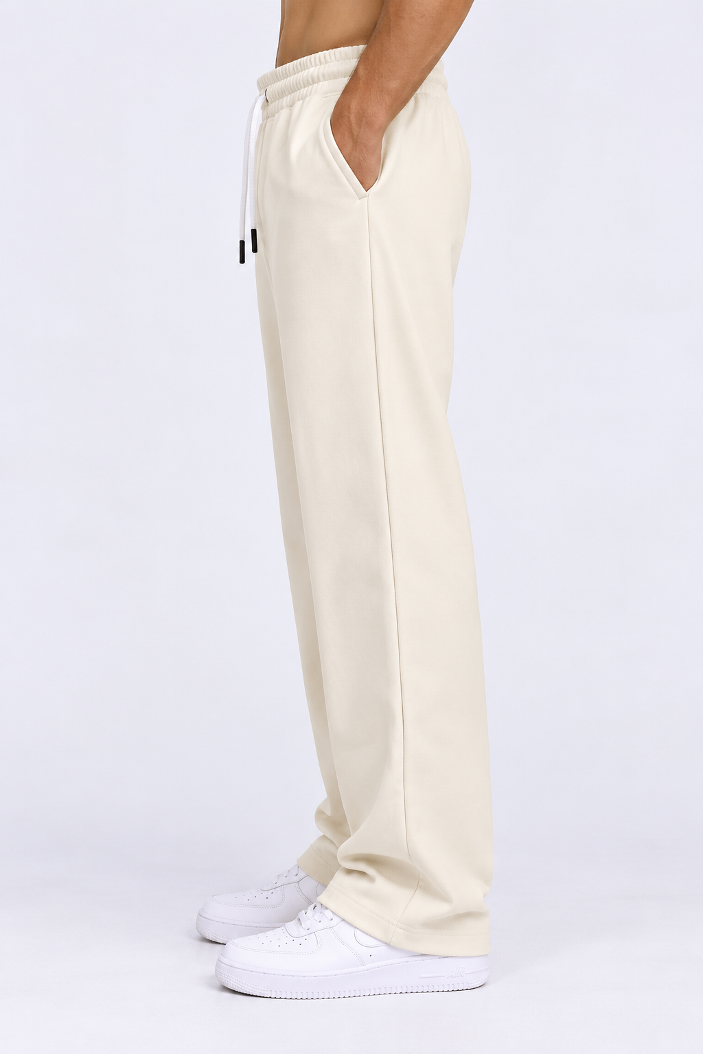 Premium Relaxed Fit Sweatpants - Cream