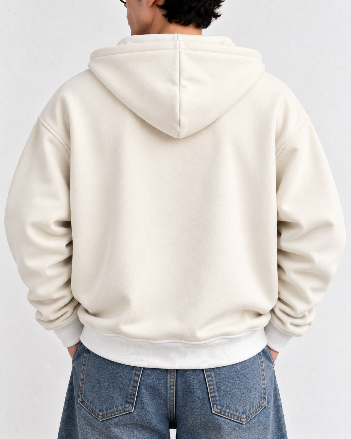 Oversized Zip Up Hoodie - Off White