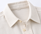 Botanical Embroidered Linen Shirt - Cream