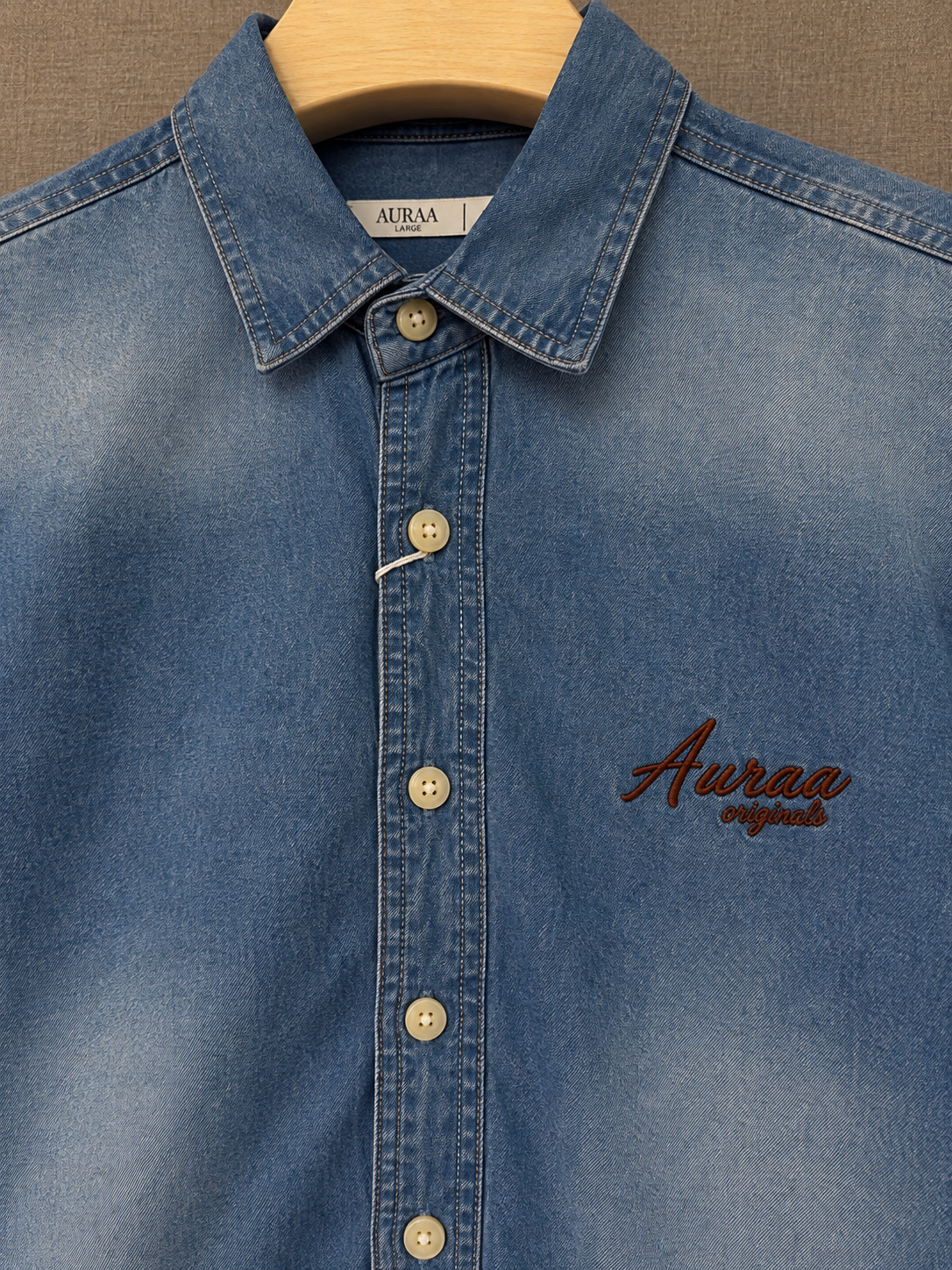 Washed Denim Shirt - Blue