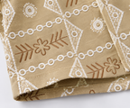 Geometric Embroidered Boxy Fit Shirt - Beige