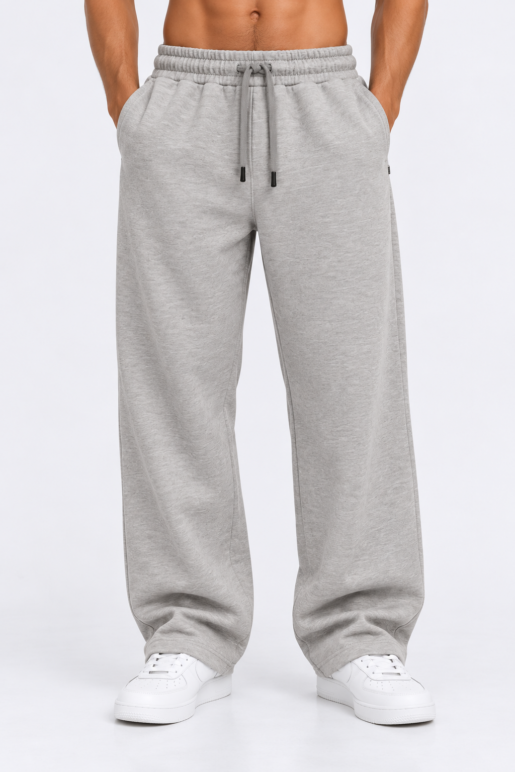Premium Relaxed Fit Sweatpants - Light Grey