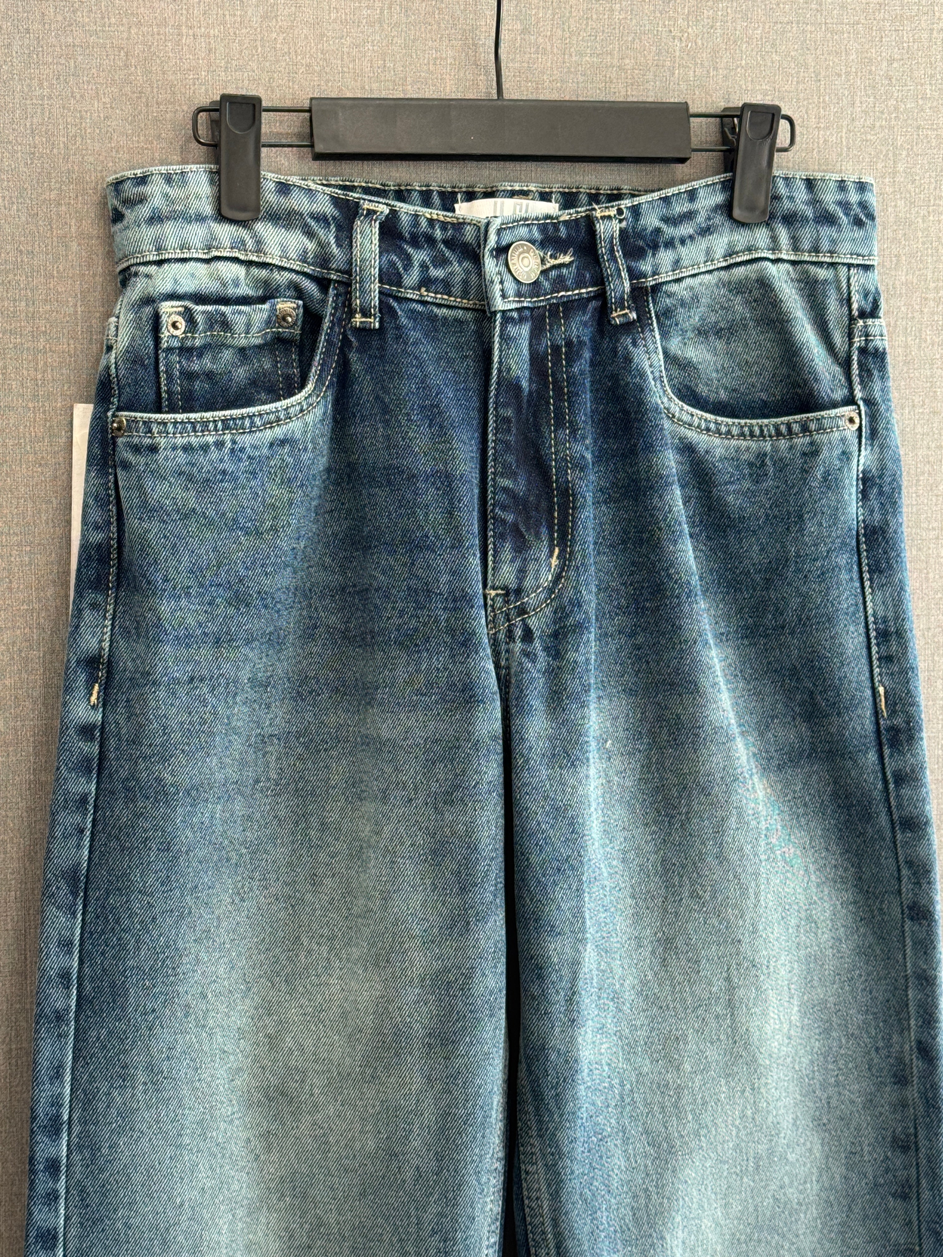 Denim Straight Fit Jeans - Vintage Wash Blue 2