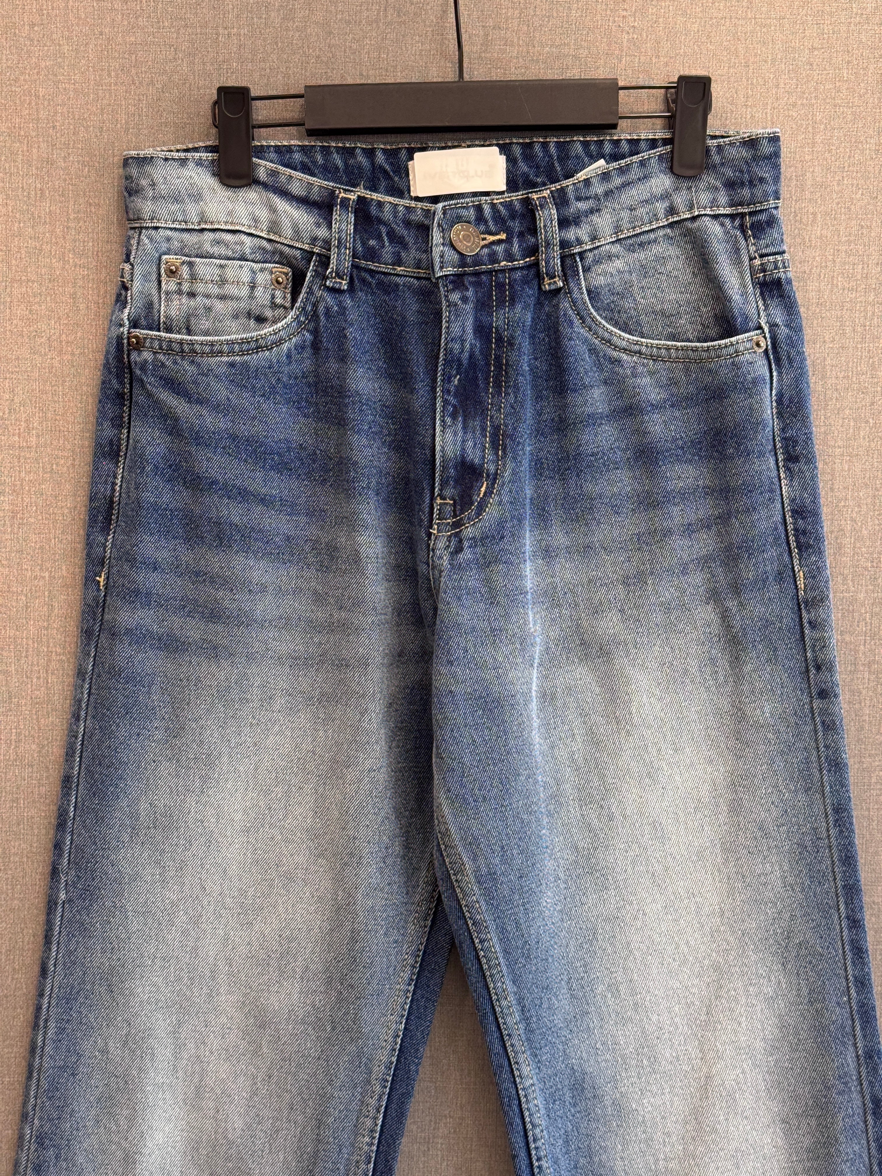 Denim Straight Fit Jeans - Mid-Indigo Blue 5
