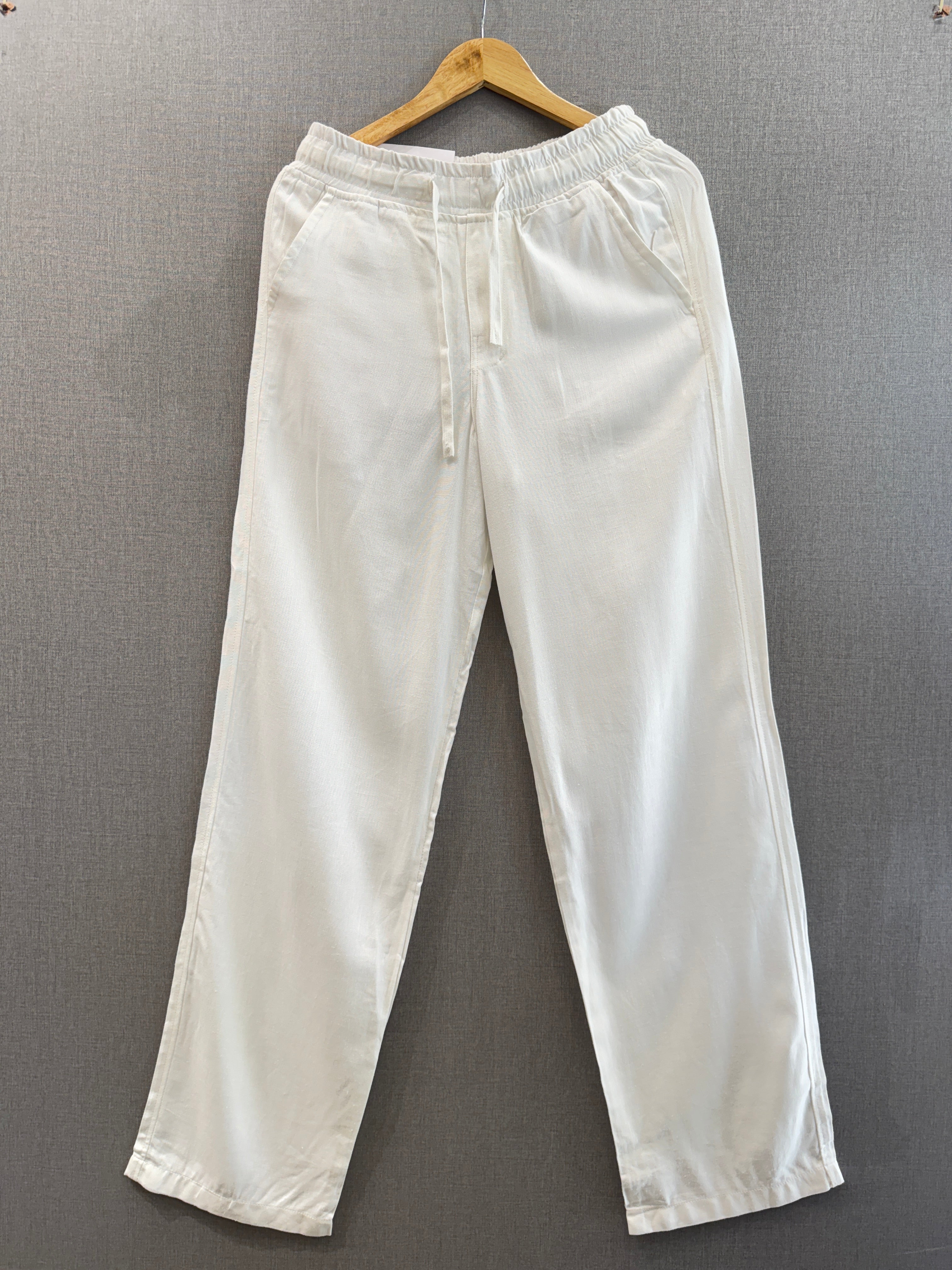 White Loose Linen Pant