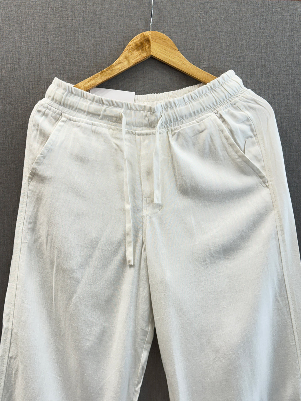 White Loose Linen Pant