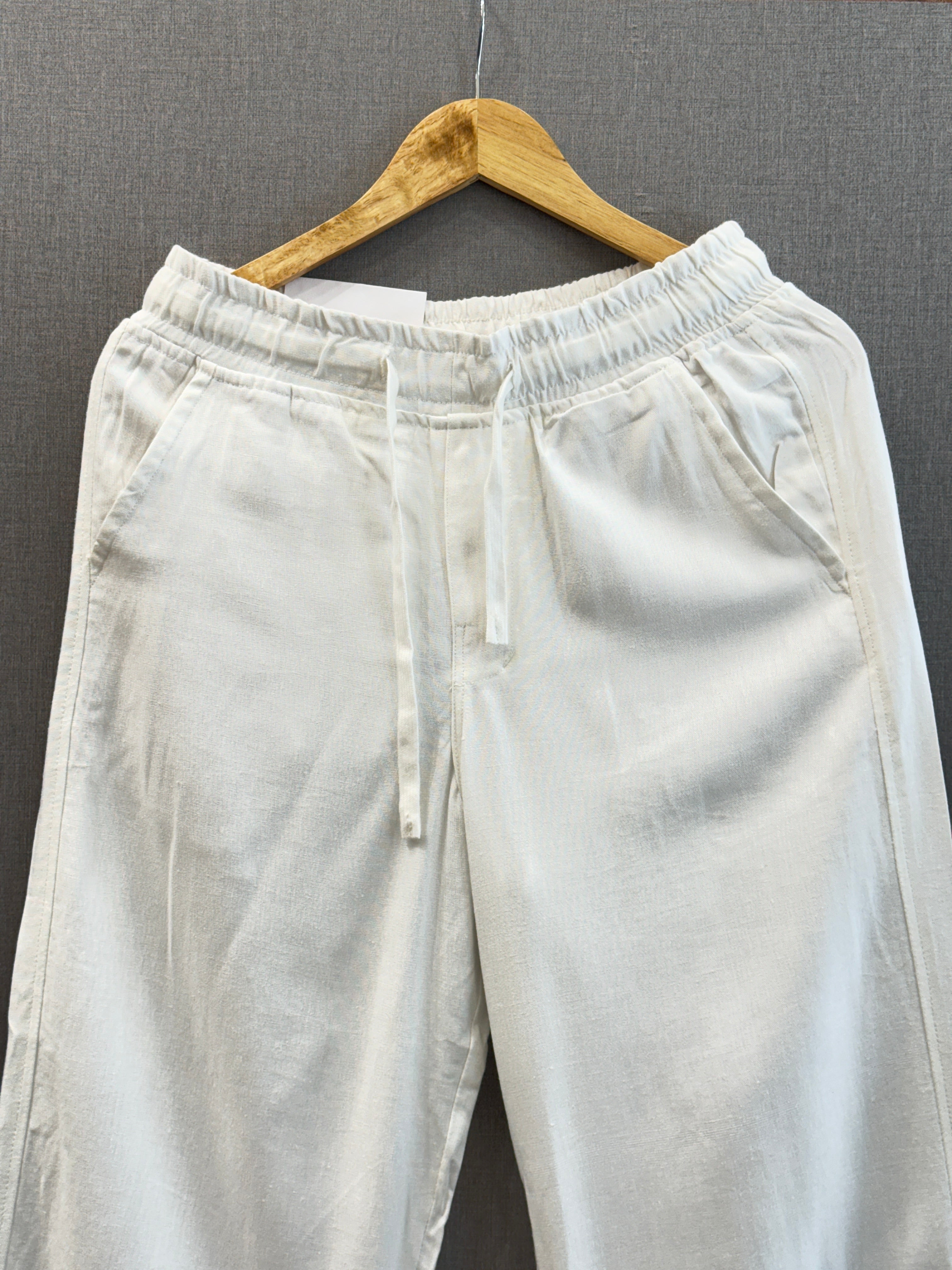 White Loose Linen Pant
