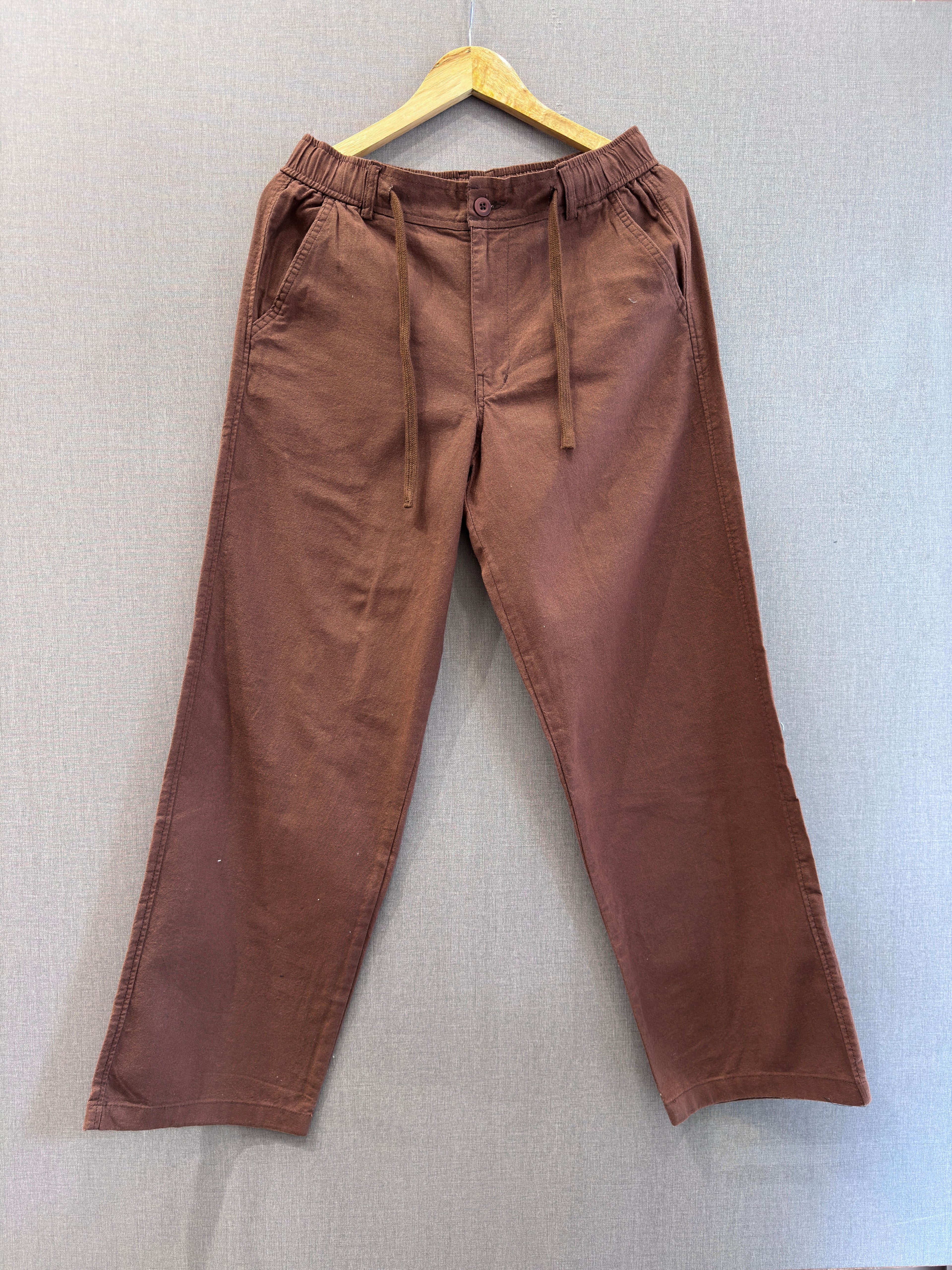 Dark Brown Loose Lenin Pant