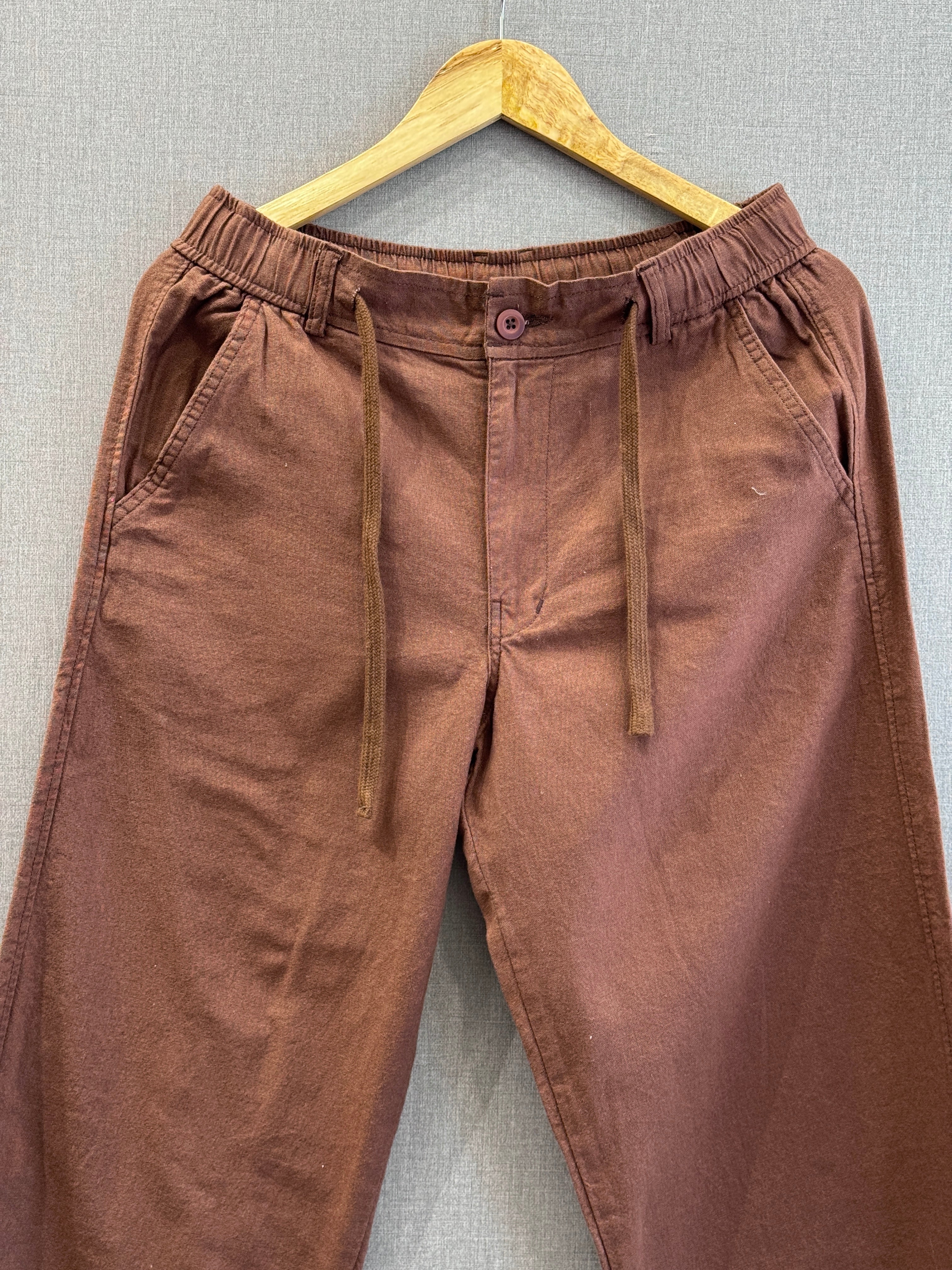 Dark Brown Loose Lenin Pant