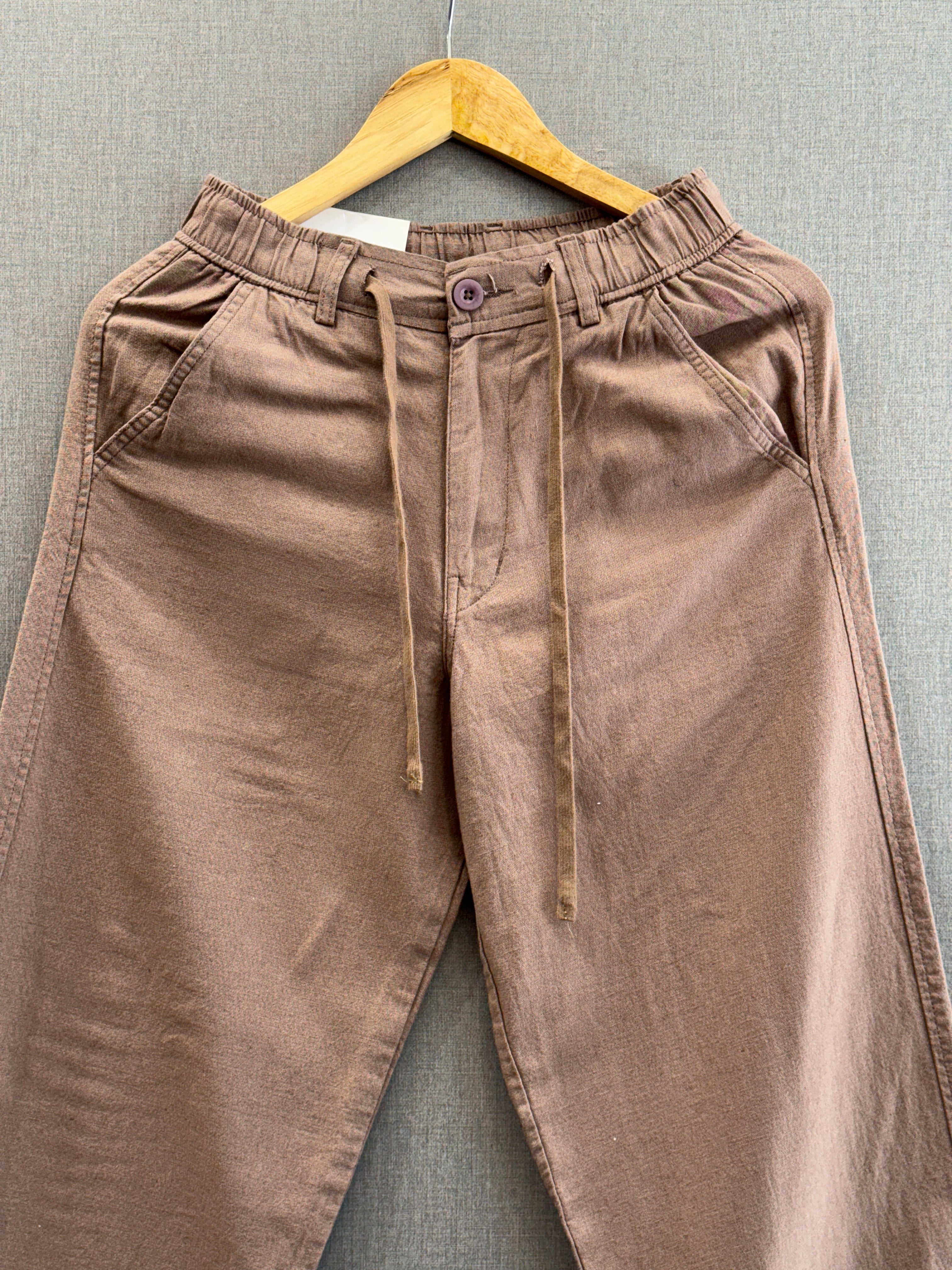 Brown Loose Lenin Pant