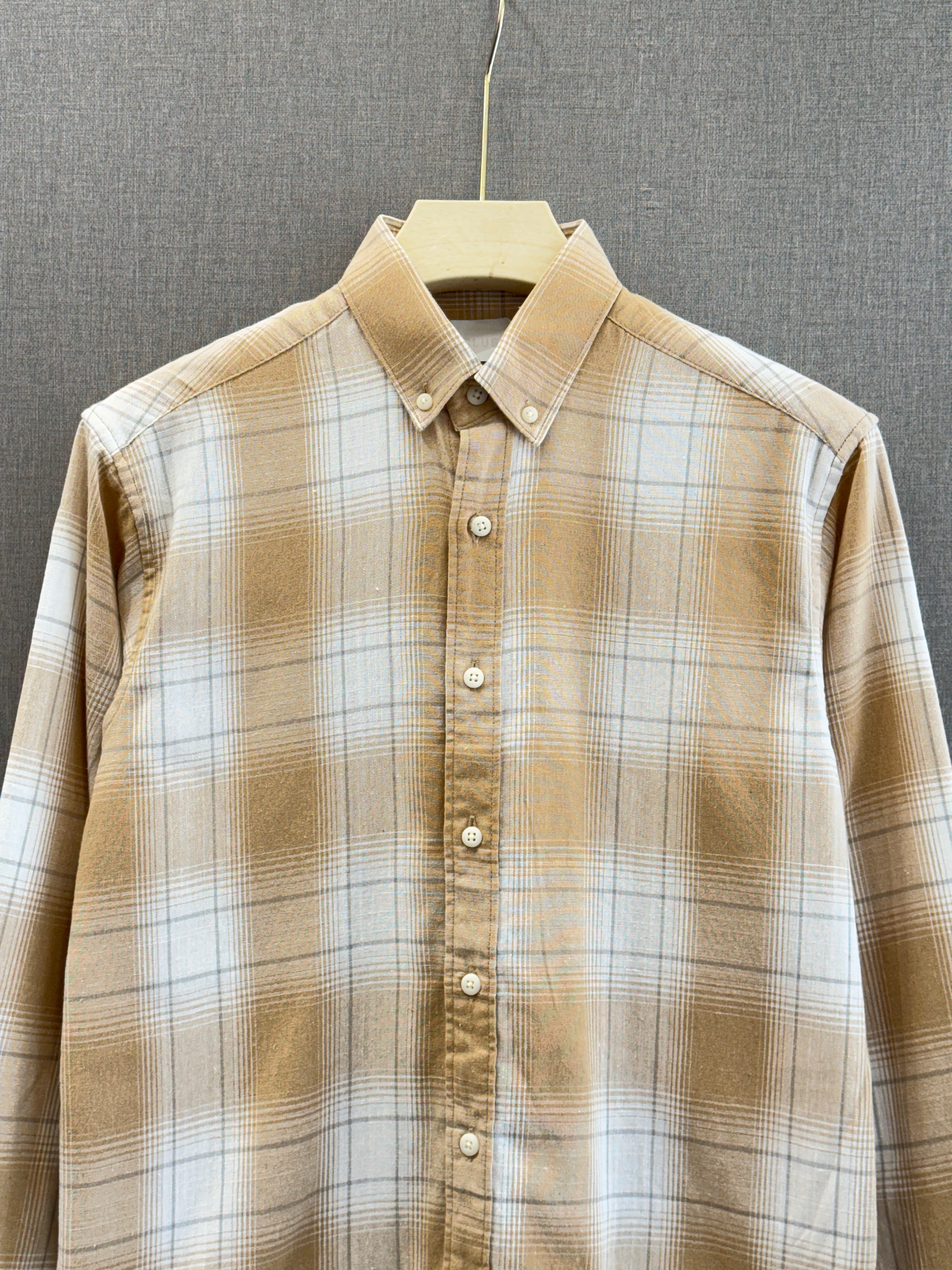 Sand Beige Flannel Check Shirt