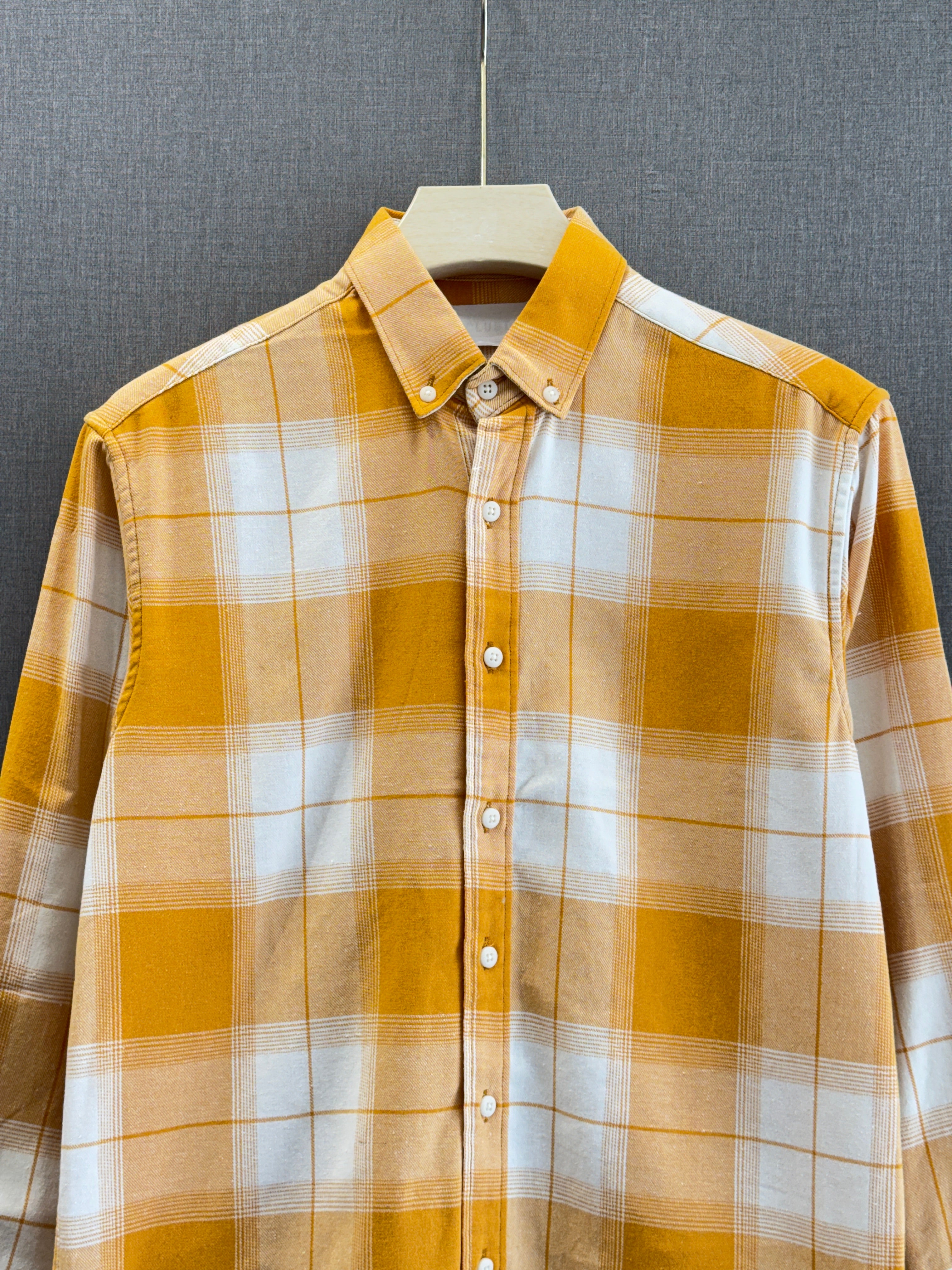 Mustard Cream Flannel Check Shirt