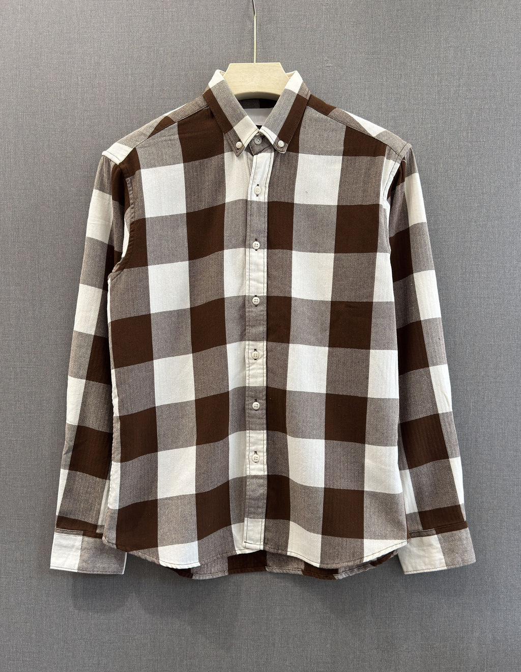 Espresso Brown Block Flannel Shirt