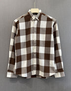 Espresso Brown Block Flannel Shirt
