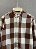 Espresso Brown Block Flannel Shirt