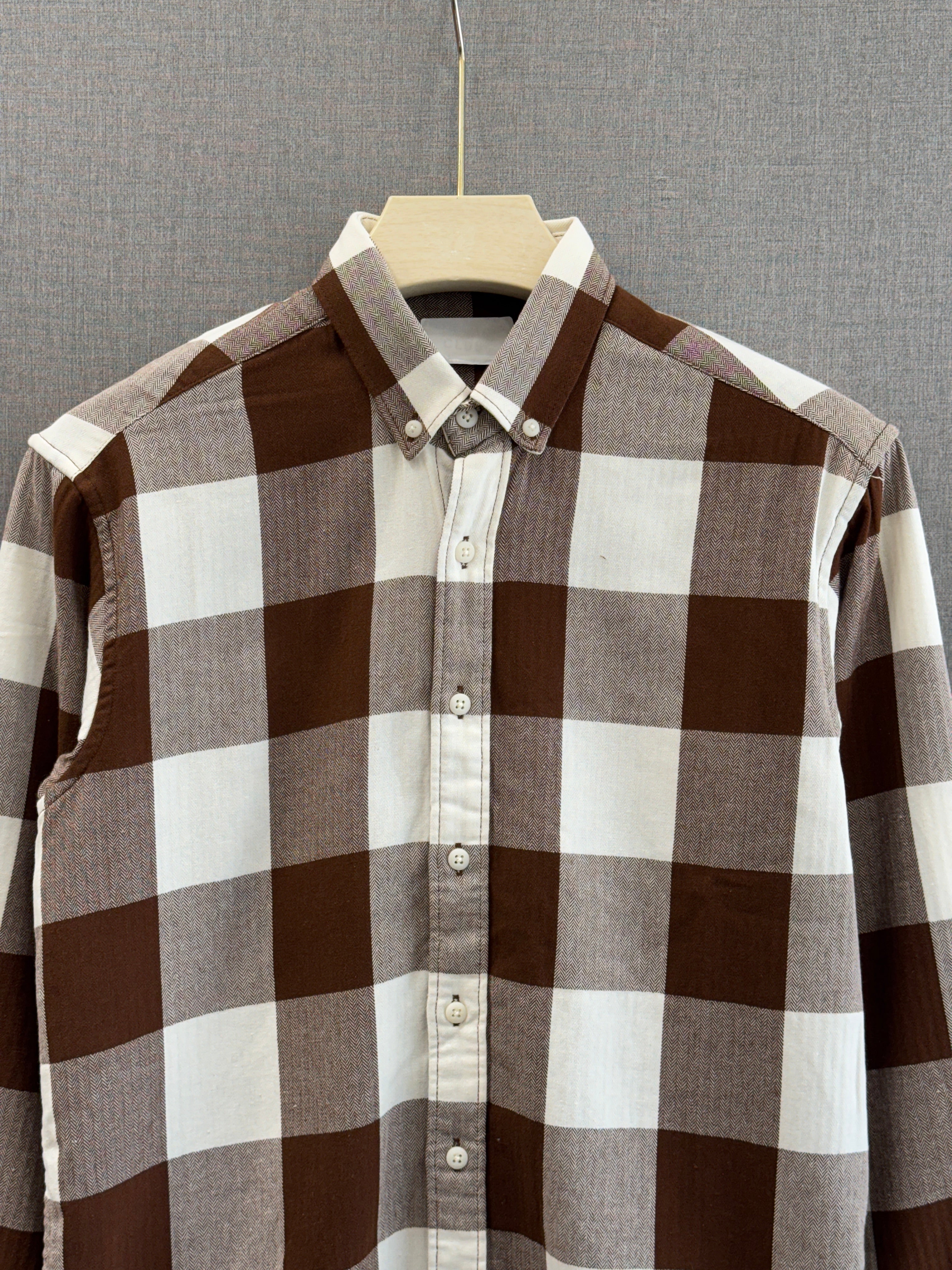 Espresso Brown Block Flannel Shirt