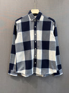 Navy White Block Flannel Shirt