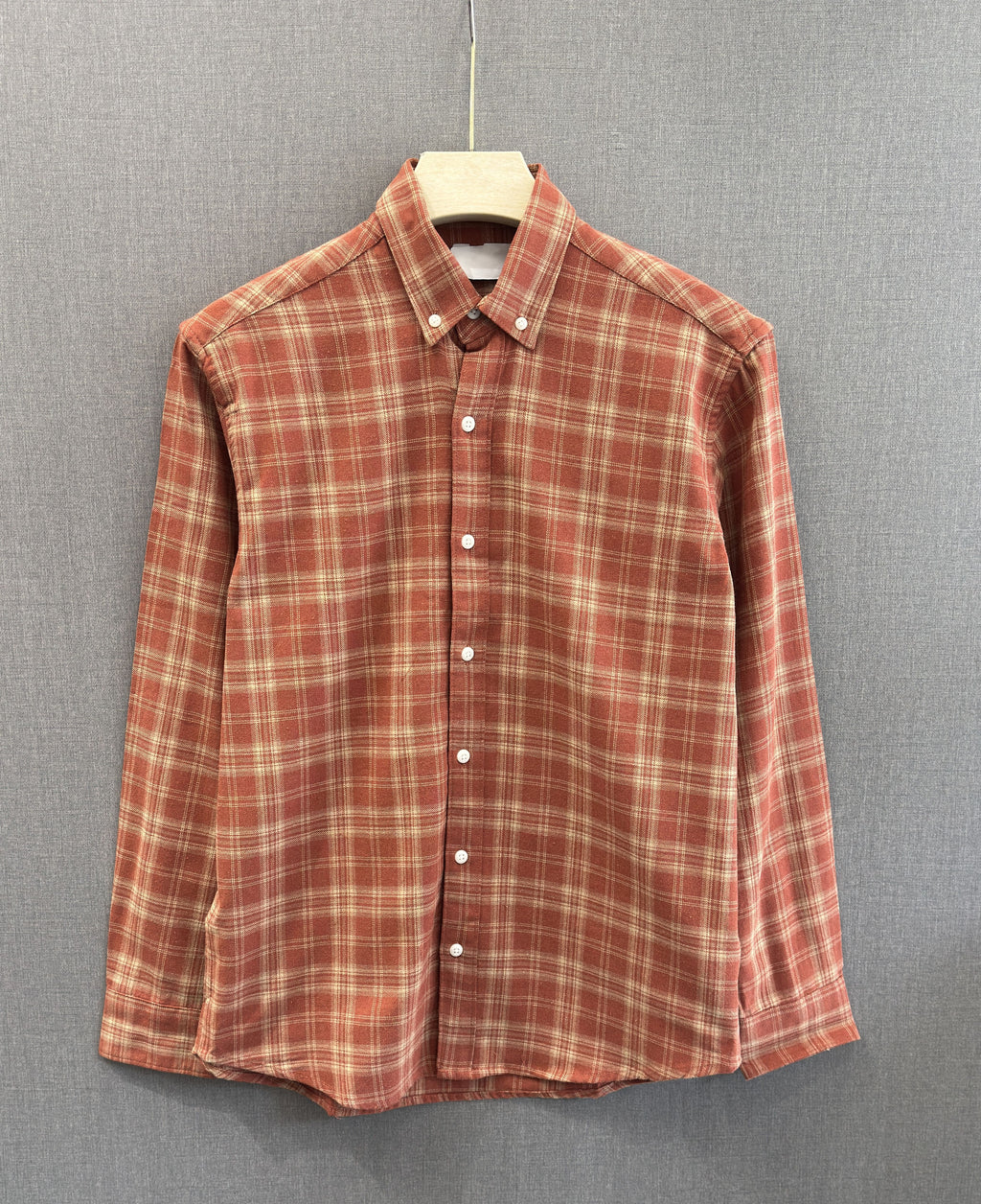 Rust Coral Flannel Check Shirt