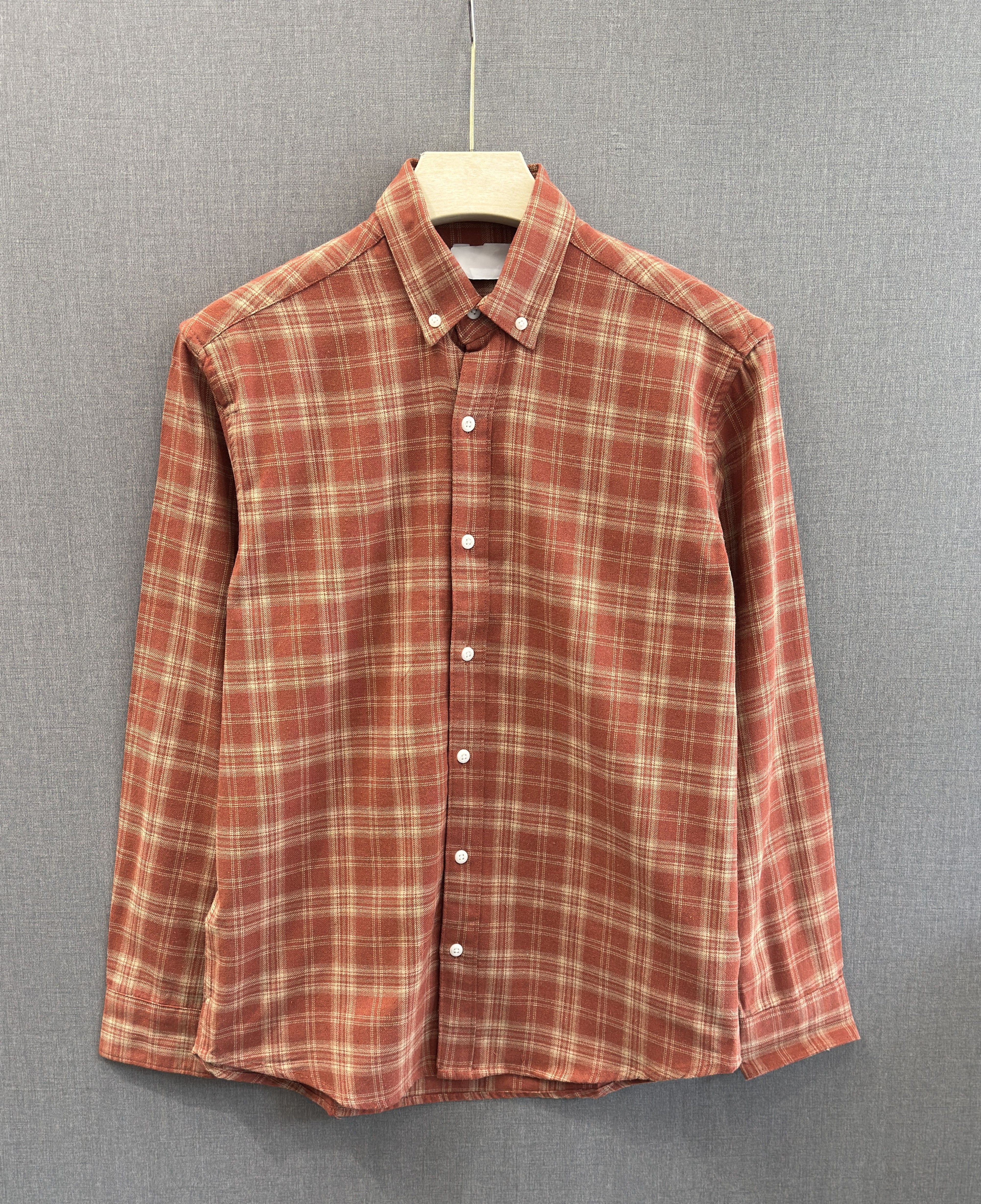 Rust Coral Flannel Check Shirt