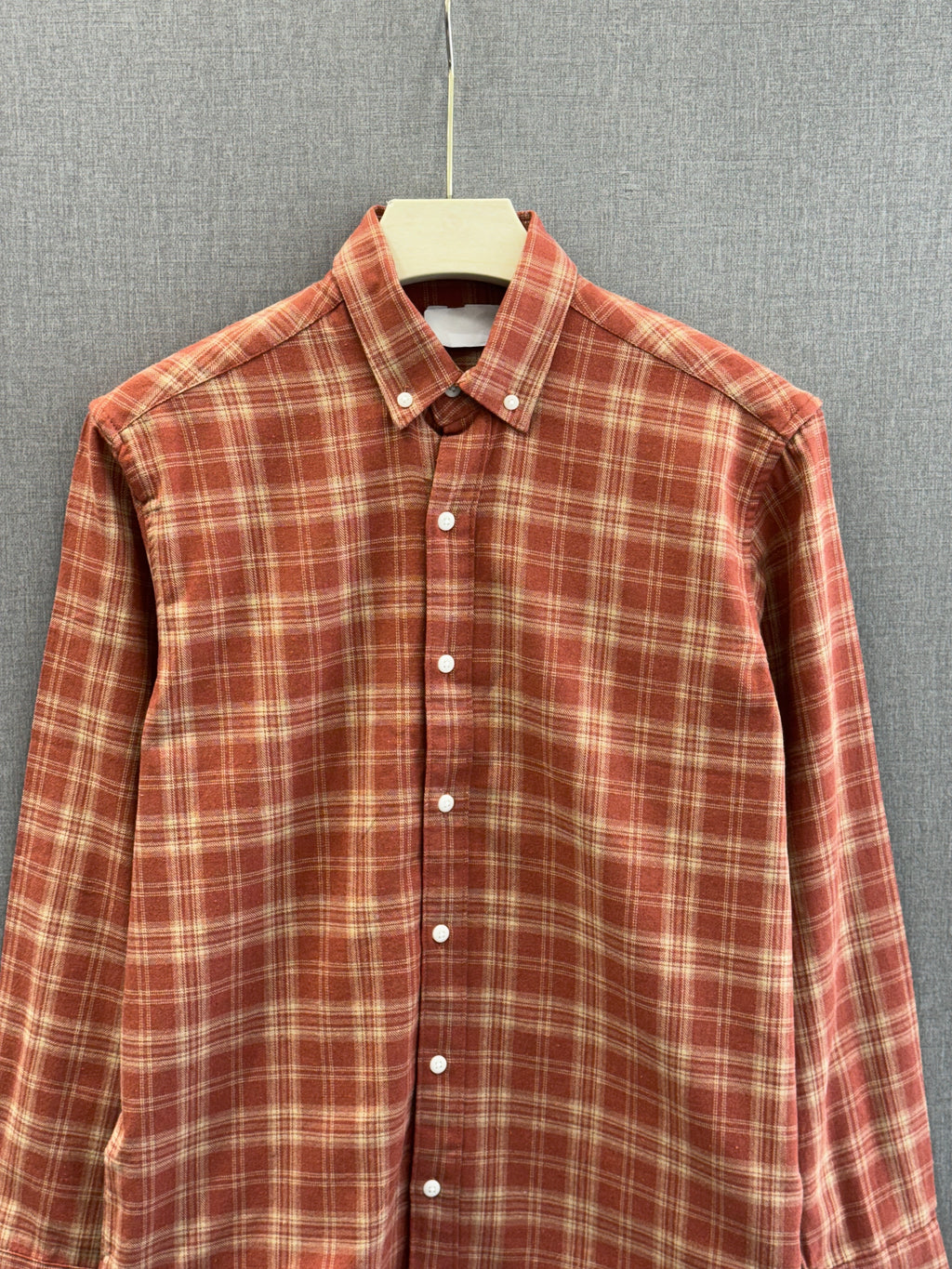 Rust Coral Flannel Check Shirt